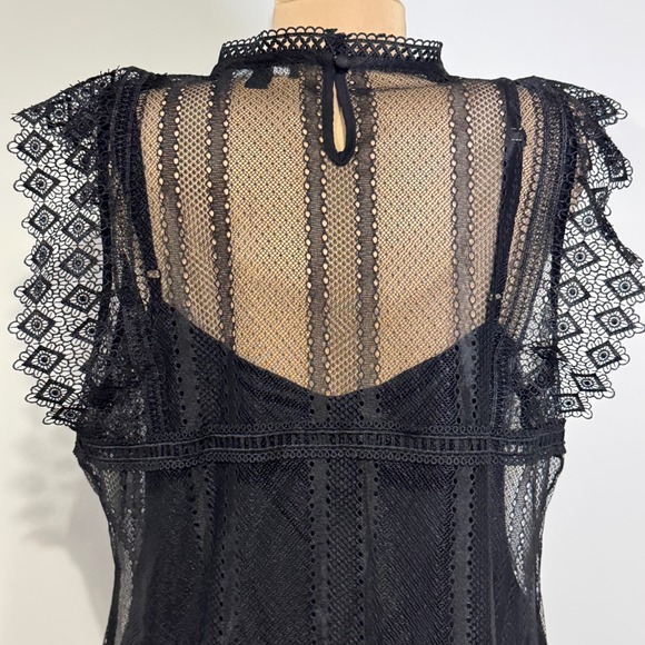 INC International Concept NWT Lace Mock Neck Sleeveless Top Black XXL Whimsigoth - Picture 10 of 13
